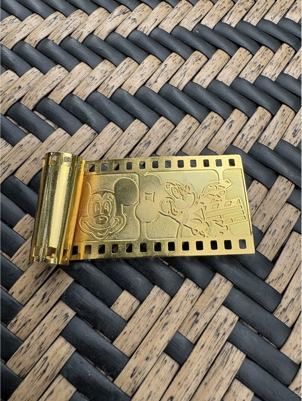 Disney Mickey Mouse Gold Tone Filmstrip Brooch Pin - Disney Franchise
